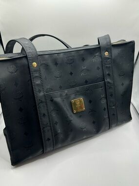 MCM Visetos Nylon Black Tote
